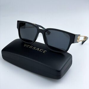 NEW Versace VE4412 GB1/87 Black Dark Grey Square Unisex Sunglasses